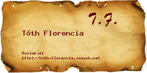 Tóth Florencia névjegykártya